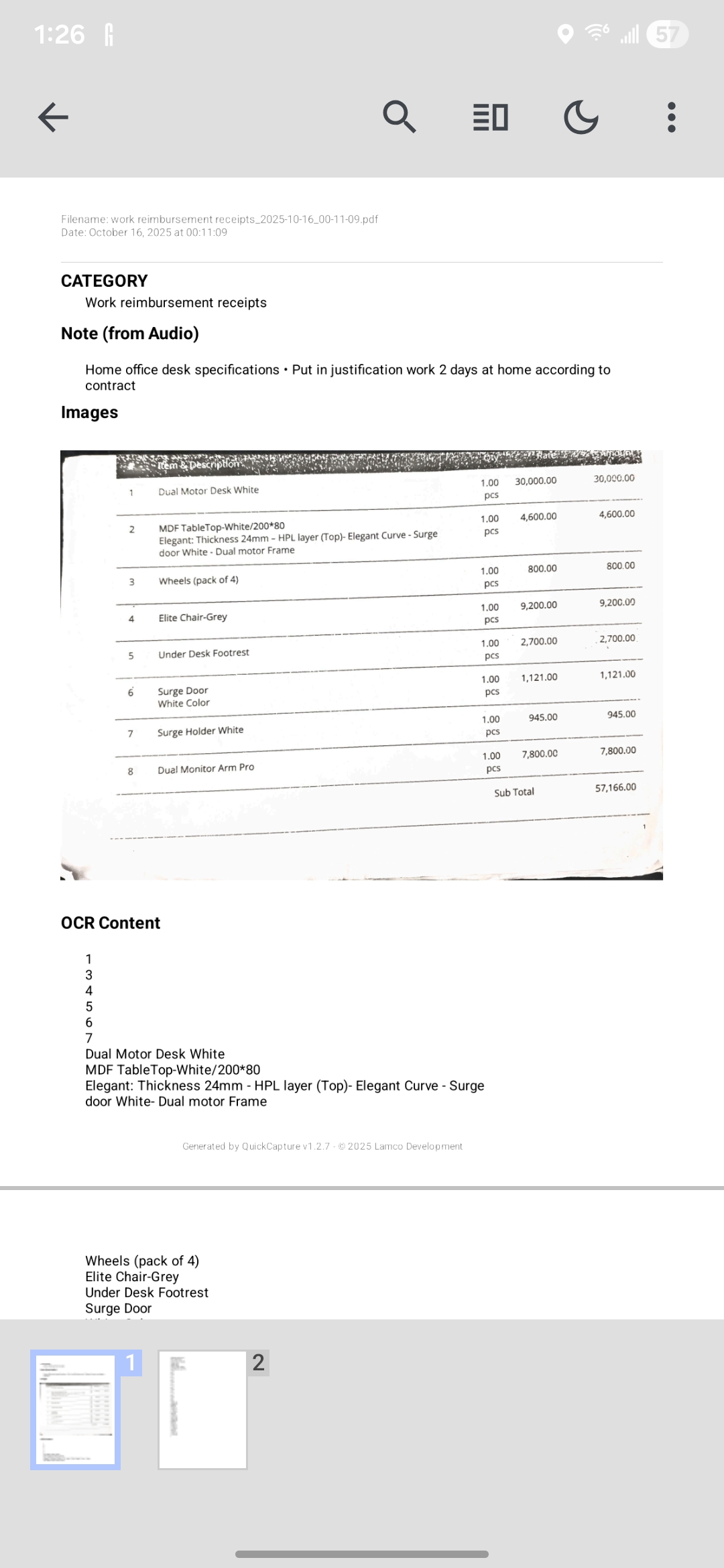 QuickCapture - PDF Output