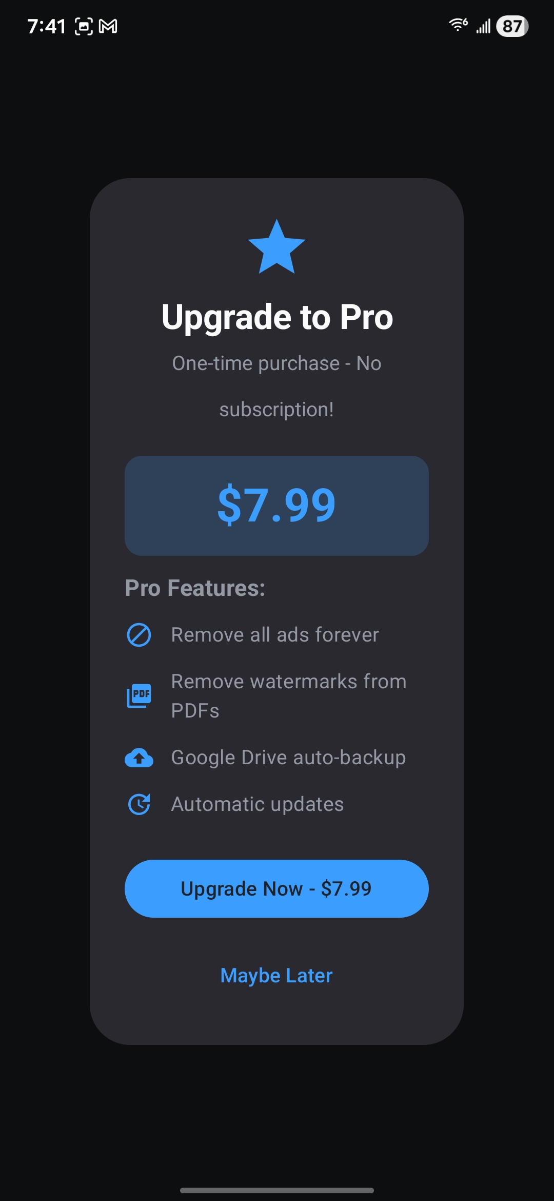 QuickCapture - Upgrade to Pro