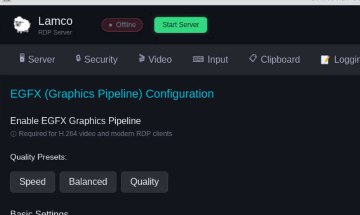 EGFX settings