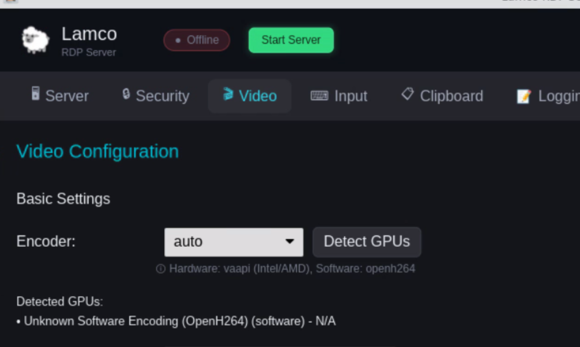 Video encoding settings